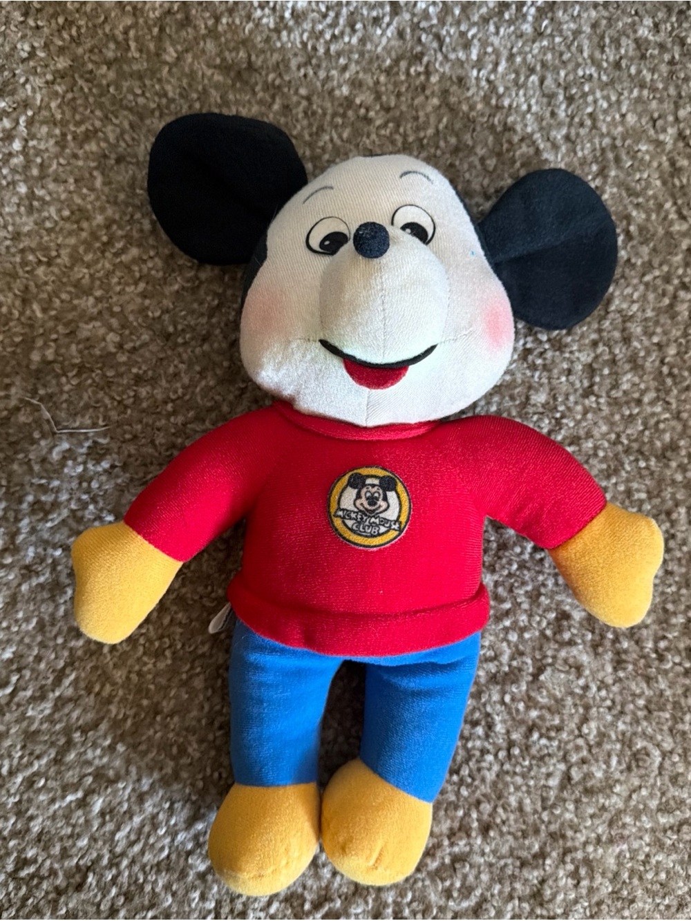 Plush Cartoon Mouse Stuffed Toy - Red, Blue & Yellow